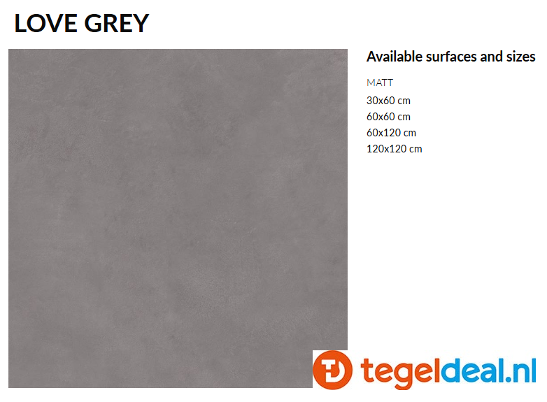 Supergres Colovers, Love GREY, 120x120 cm 