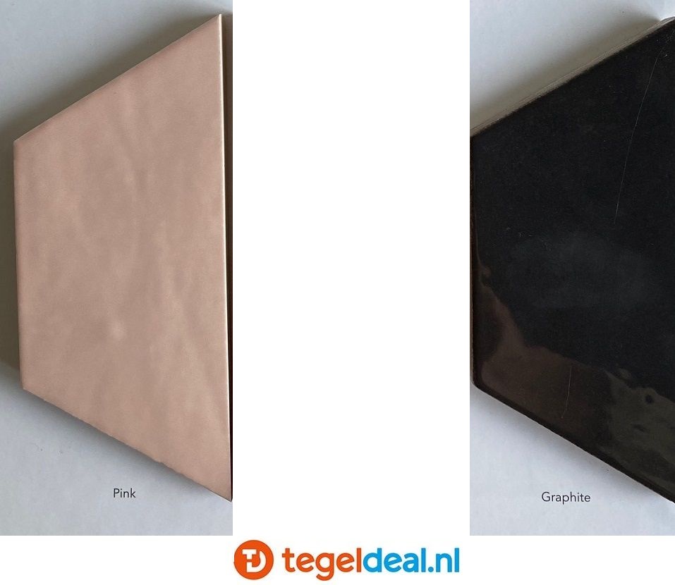 WOW Design, Zellige Hexa PINK, 10,8x12,4 cm, hexagon wandtegels 