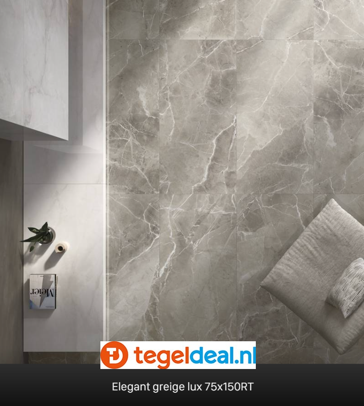 VLT Supergres Purity of Marble, Elegant Greige Lux, 60 x 60 cm