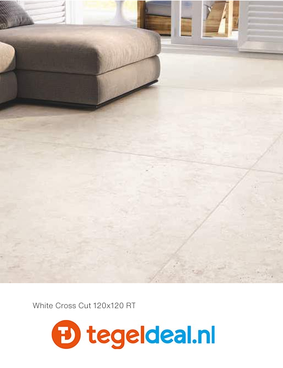 Supergres Astrum, WHITE Cross Cut Naturale, 30x60 cm, travertin-look tegels 