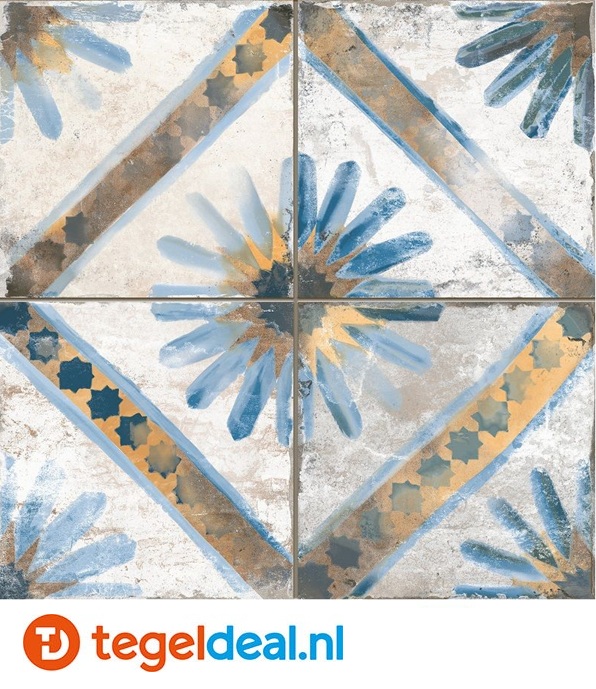 Peronda, Fs Marrakech Blue, 45x45 cm, vintage patroontegels