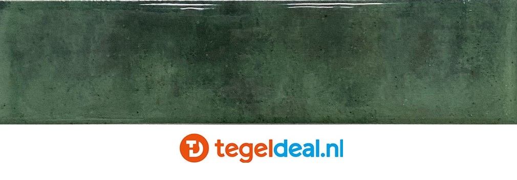 Ribesalbes, Vibe, Green, 7,5x30 cm, handvorm wandtegels