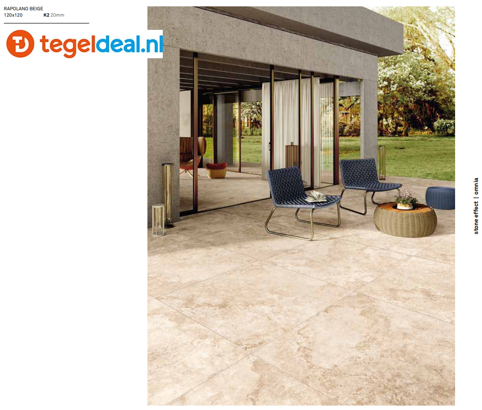 TRT KEOPE Omnia Rapolano Beige, 120x120x2 cm, terrastegels TRT KEOPE Omnia Rapolano Beige, 120x120x2 cm, terrastegels