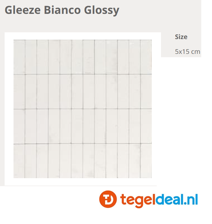 WDT Ragno Gleeze BIANCO, 5x15 cm, R8HM