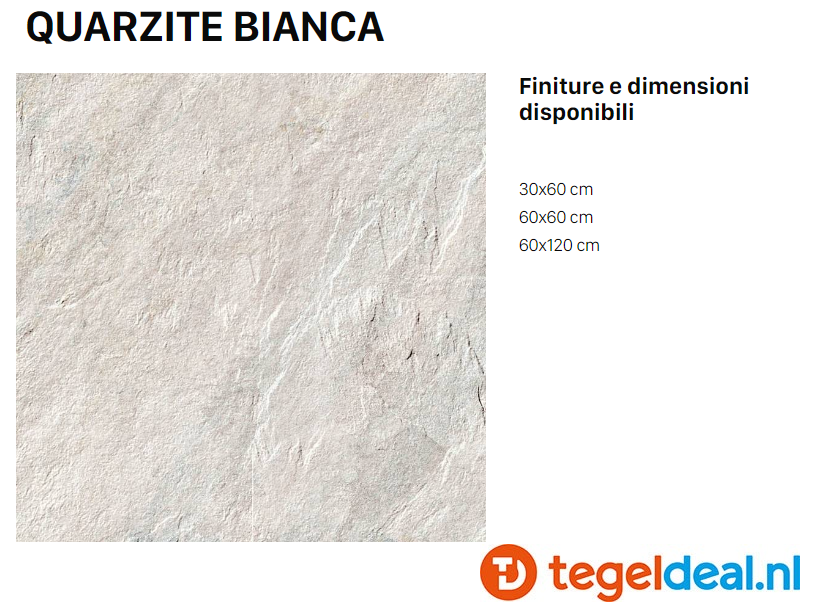 VLT Supergres Stonework Quarzite Bianca, 30 x 60 cm