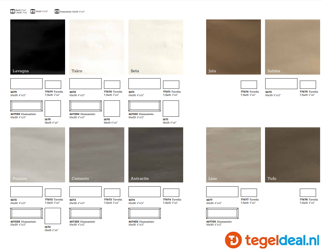 Tonalite, Satin, 10 kleuren en 4 formaten, wandtegels