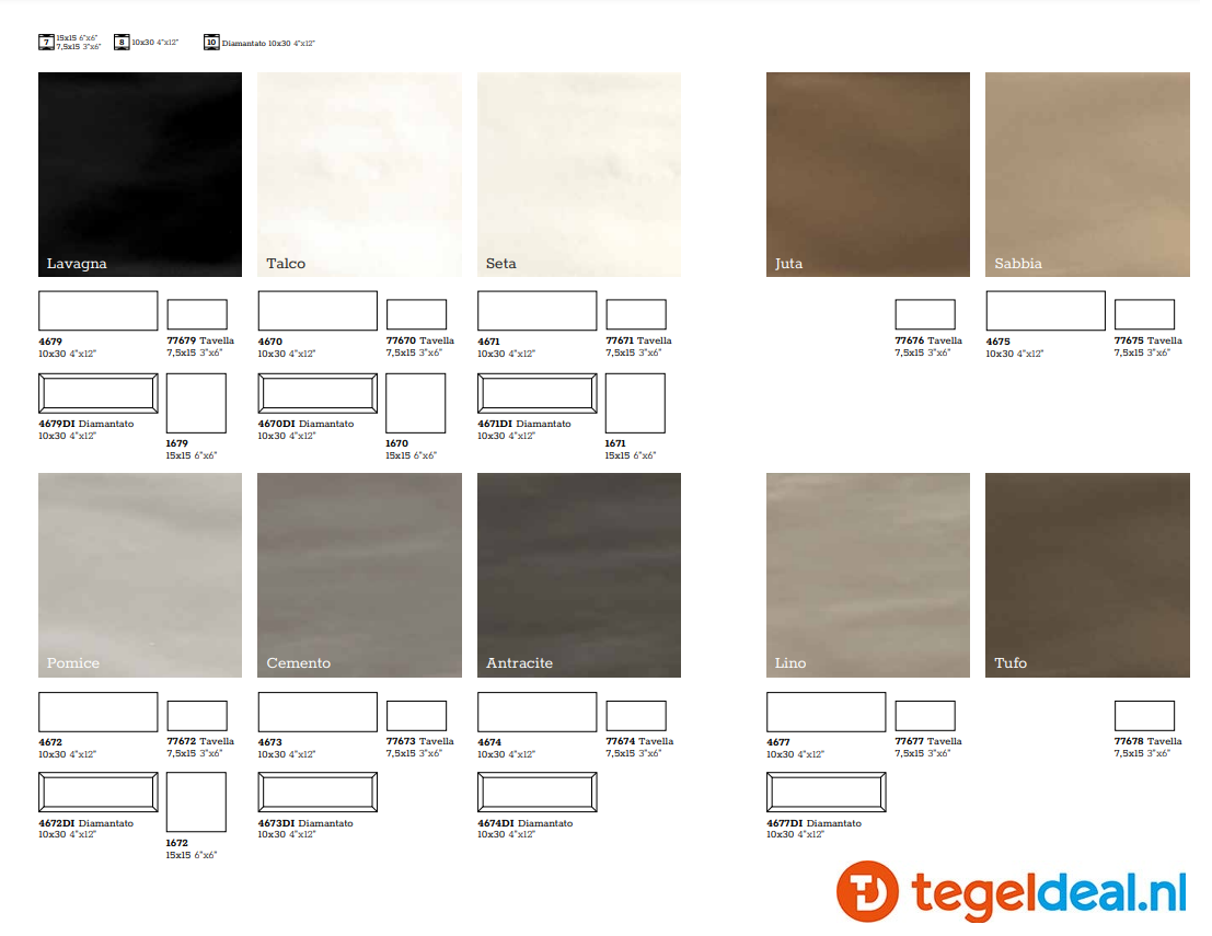 WDT Tonalite, Satin, diverse kleuren en afmetingen