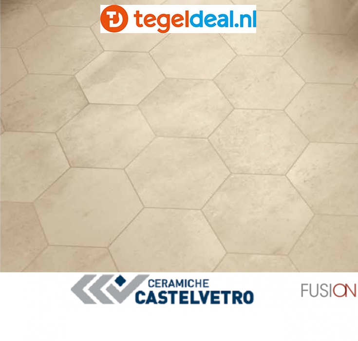 Castelvetro, Fusion Esagona Lato15 Bianco, CFU1E