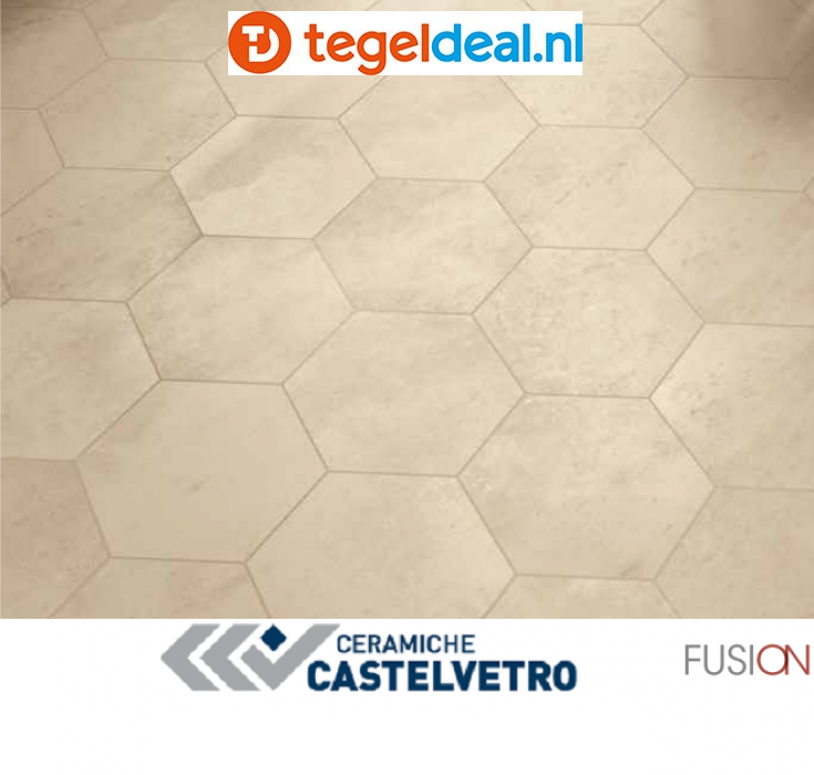 Castelvetro, Fusion Esagona Lato15 Bianco, CFU1E, hexagon