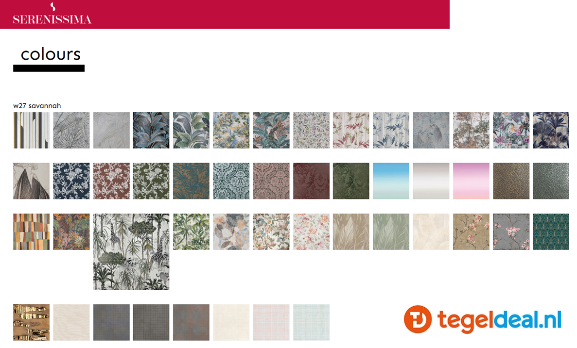 Serenissima Showall, wandtegels in 38 designs, 60x120 cm