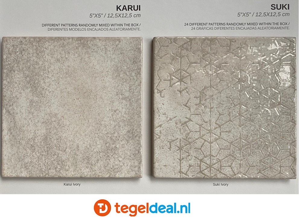WOW Design, Enso, Karui IVORY, 12,5x12,5 cm, wandtegels