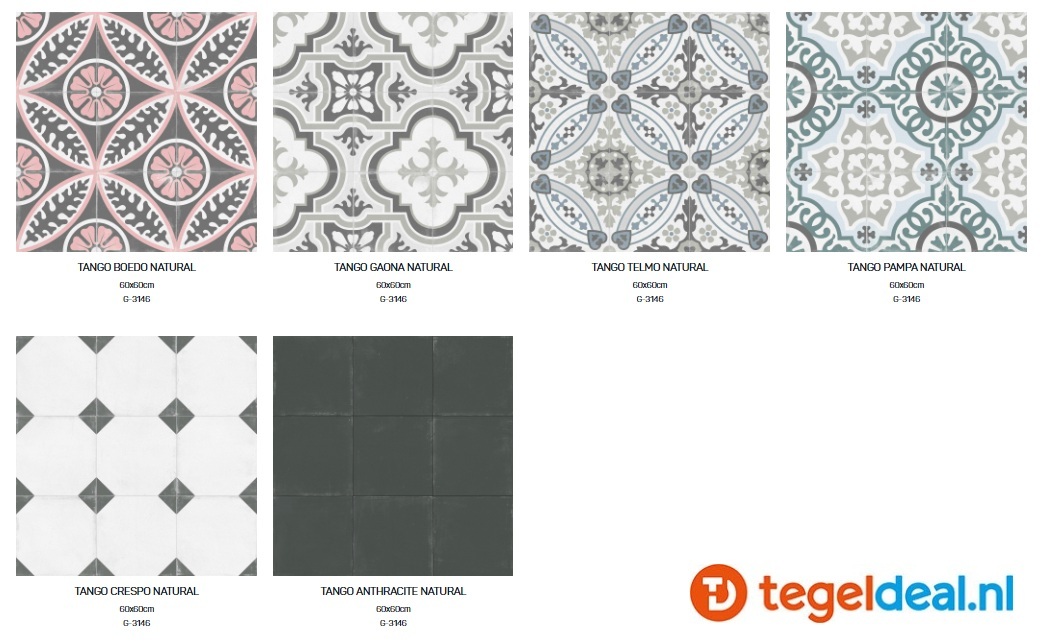 Aparici Tango, 60x60 / 20x20 cm, patroontegels 