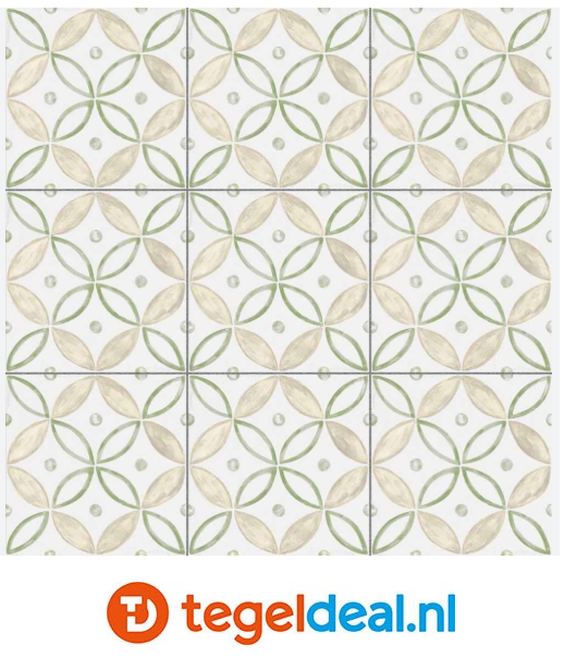 Marazzi ArtCraft BIANCO SEGNI-B, 20x20 cm MH9D Semimatt, decortegels 