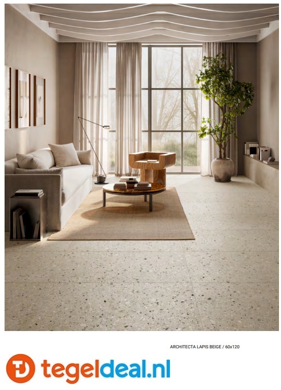 ASCOT, Architecta PETRA BEIGE, 120x120 cm, art. A2ARC00420MS, natuursteenlook tegels  