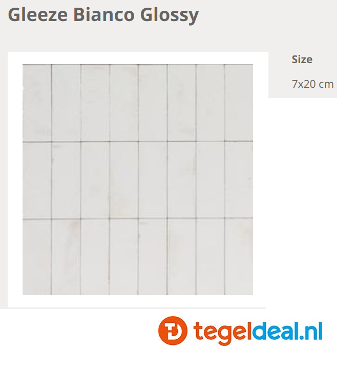 WDT Ragno Gleeze BIANCO, 7,5x20 cm, R8GY WDT Ragno Gleeze BIANCO, 7,5x20 cm, R8GY