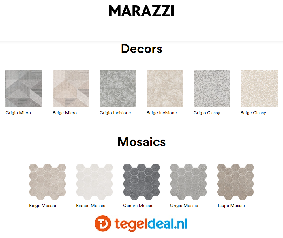 Marazzi Naturalia, natuursteenlook tegels - 5 kleuren - 4 formaten 