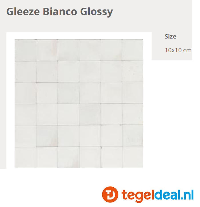 WDT Ragno Gleeze BIANCO, 10x10 cm, R8GK WDT Ragno Gleeze BIANCO, 10x10 cm, R8GK
