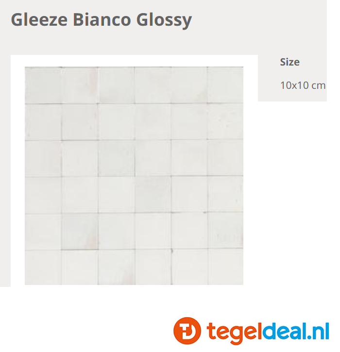 WDT Ragno Gleeze BIANCO, 10x10 cm, R8GK 