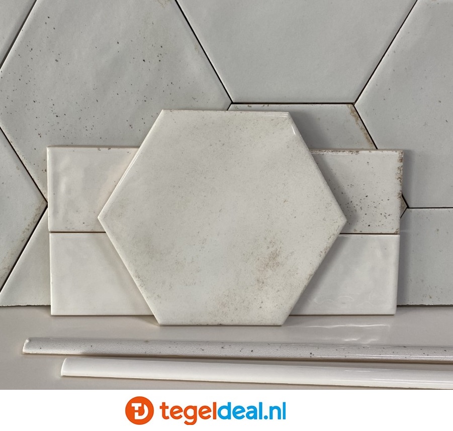 WDT Ribesalbes Hope WHITE glans, 15x17,3 cm hexagon  OP VOORRAAD