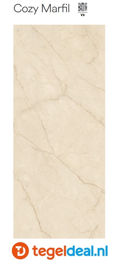 NovaBell Atelier, 4 kleuren, 60x120 cm Natural, matte marmerlook wand- en vloertegels - €45,00/m2