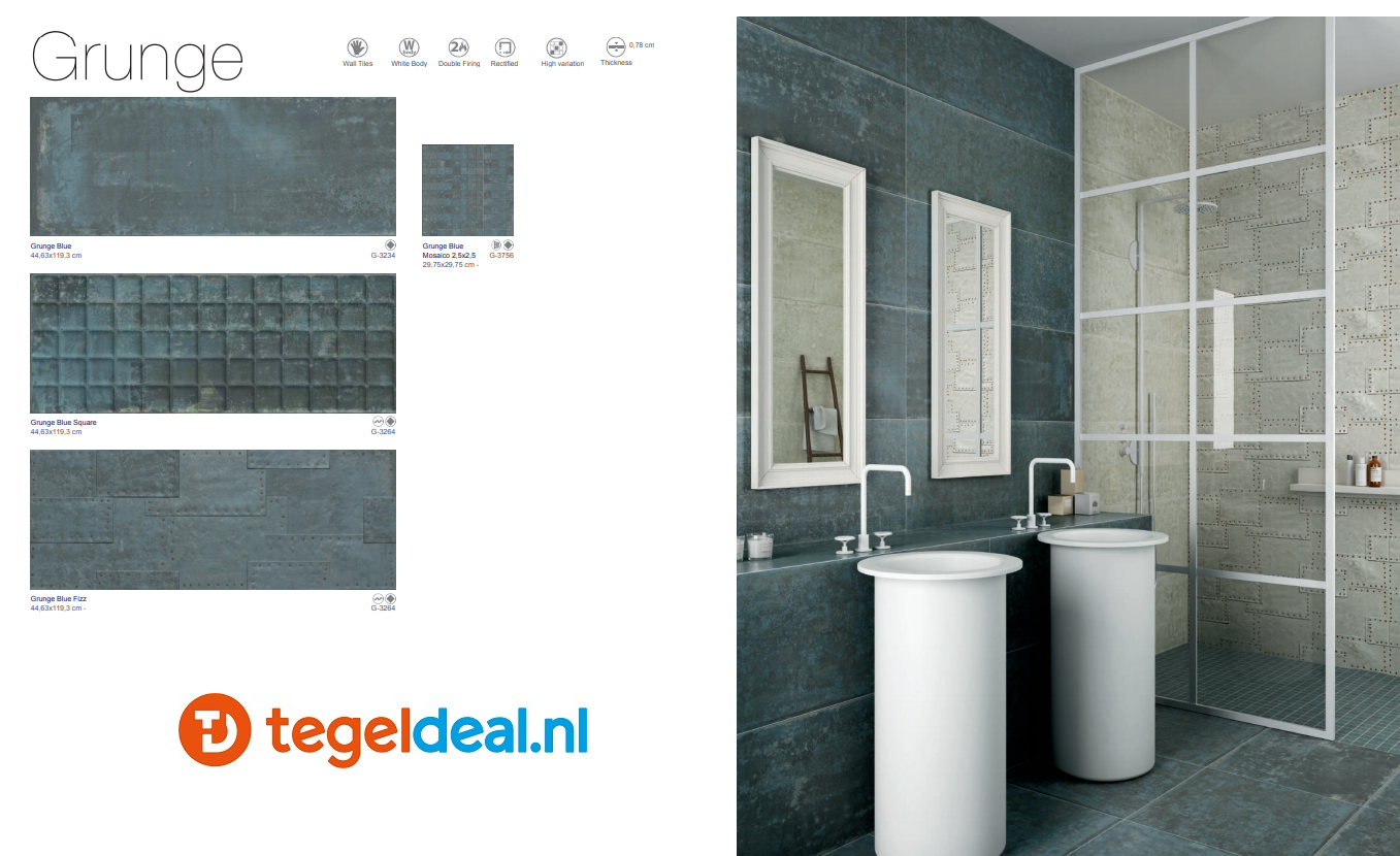 Aparici, Grunge Blue G-3234, 45x120 cm, wandtegels