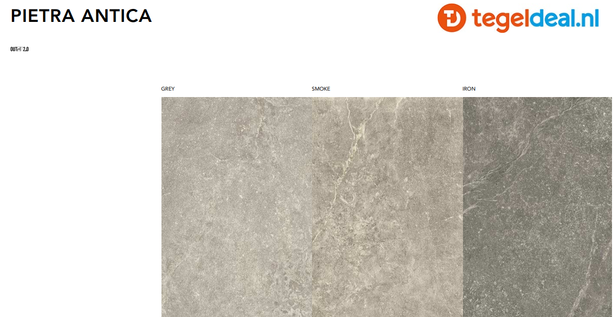ACTIE - Castelvetro Pietra Antica, IRON, 60x60x2 cm, art. 02XPA60R77, natuursteenlook terrastegels - € 38,50 per m2