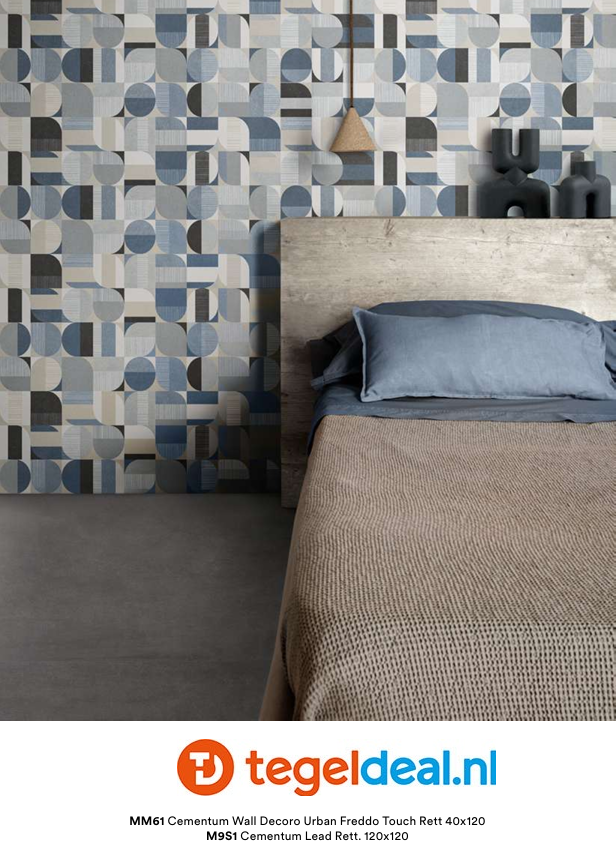Marazzi Cementum LEAD, 60x60 cm Nat., M9SX, cementlook tegels 