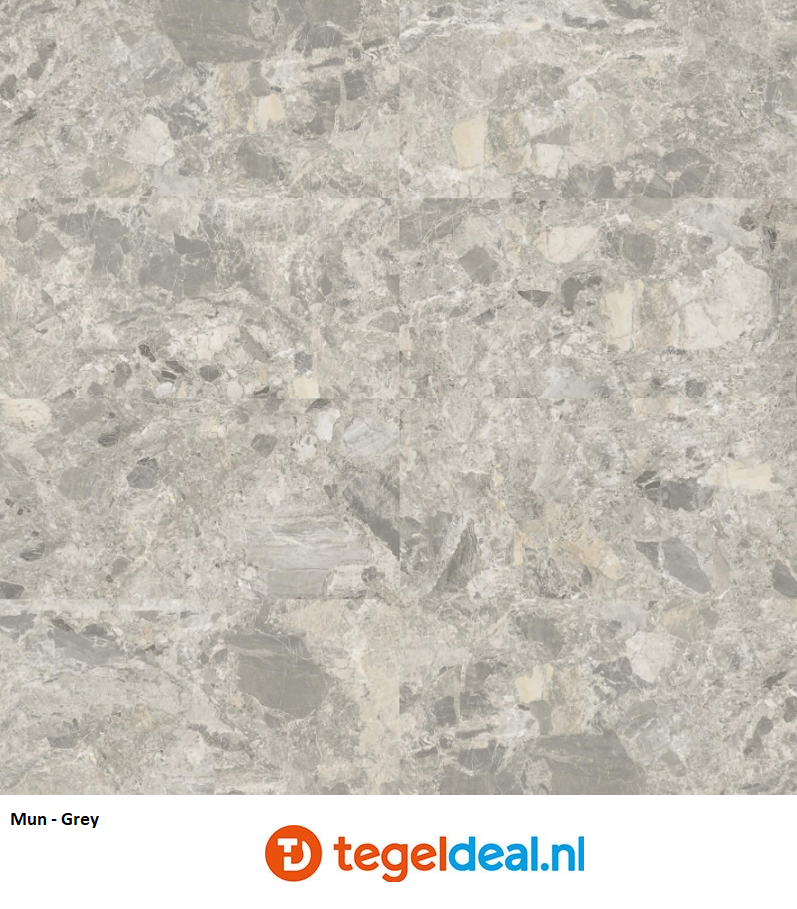 DOM Mun GREY Rett 90x90x2 cm, marmerlook terrastegels