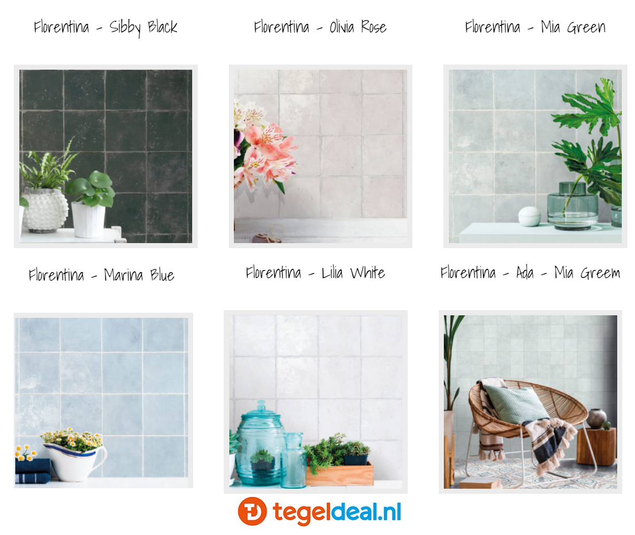VLT / WDT Nanda Tiles, Florentina, 15x15 cm, patroontegels VLT / WDT Nanda Tiles, Florentina, 15x15 cm, patroontegels