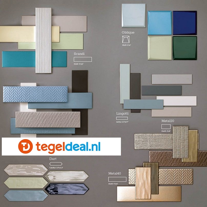 Tonalite, Metal40, 10x40 cm, wandtegels Tonalite, Metal40, 10x40 cm, wandtegels
