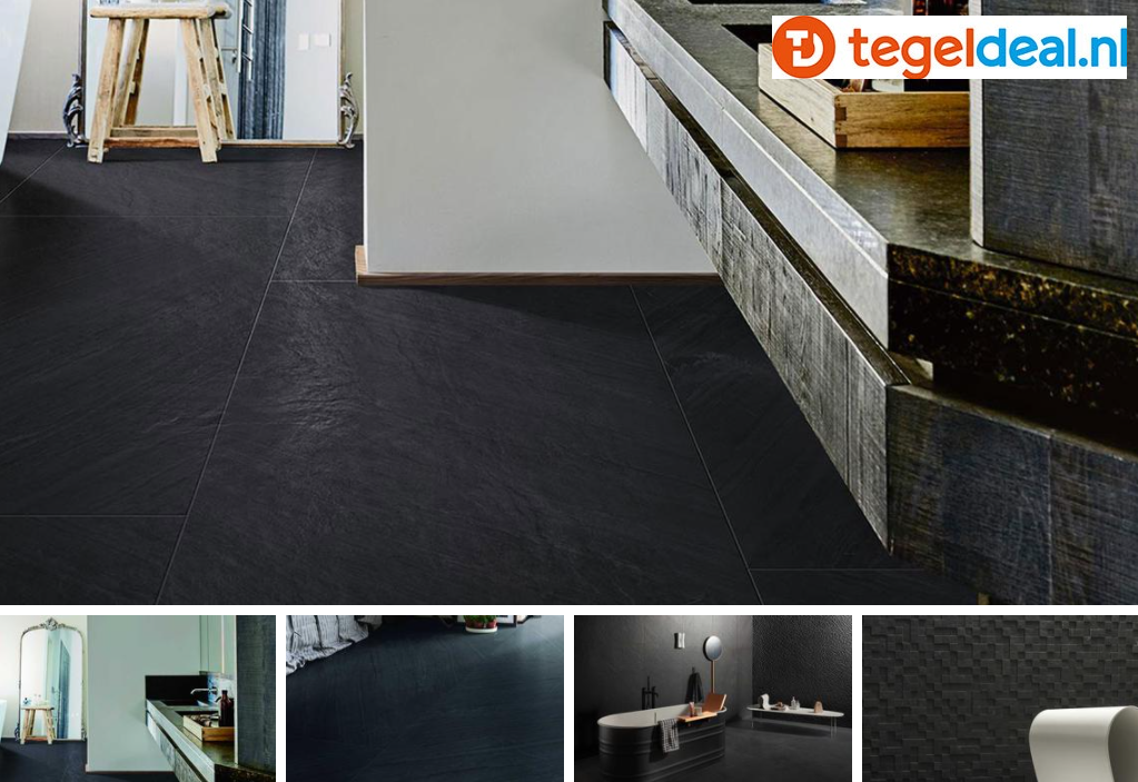 Marazzi, Mystone Lavagna, leisteenlook tegels - 2 kleuren - 4 formaten