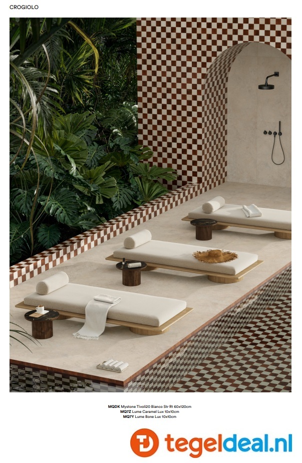 Marazzi Lume CARAMEL, 10x10 cm 3D Dew, MQ84, wandtegels met reliëf