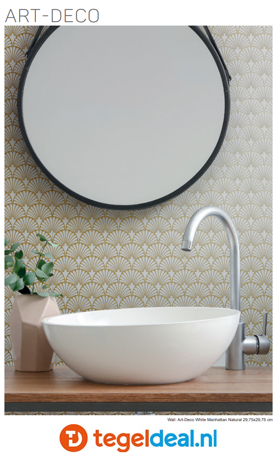 Aparici Art-Deco, 30x30 cm, tegels met goudaccent