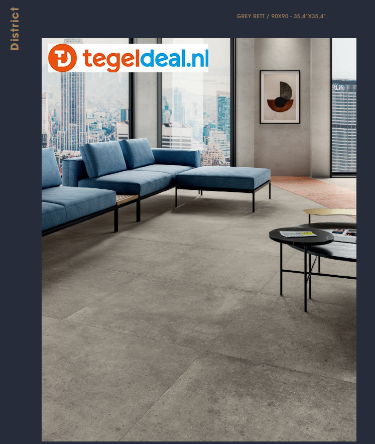ASCOT DOM, District, Grey NAT. 90x90 cm 