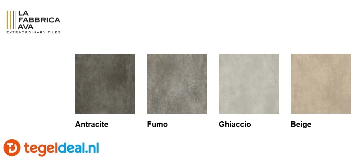 La Fabbrica, Skyline, cementlook tegels 