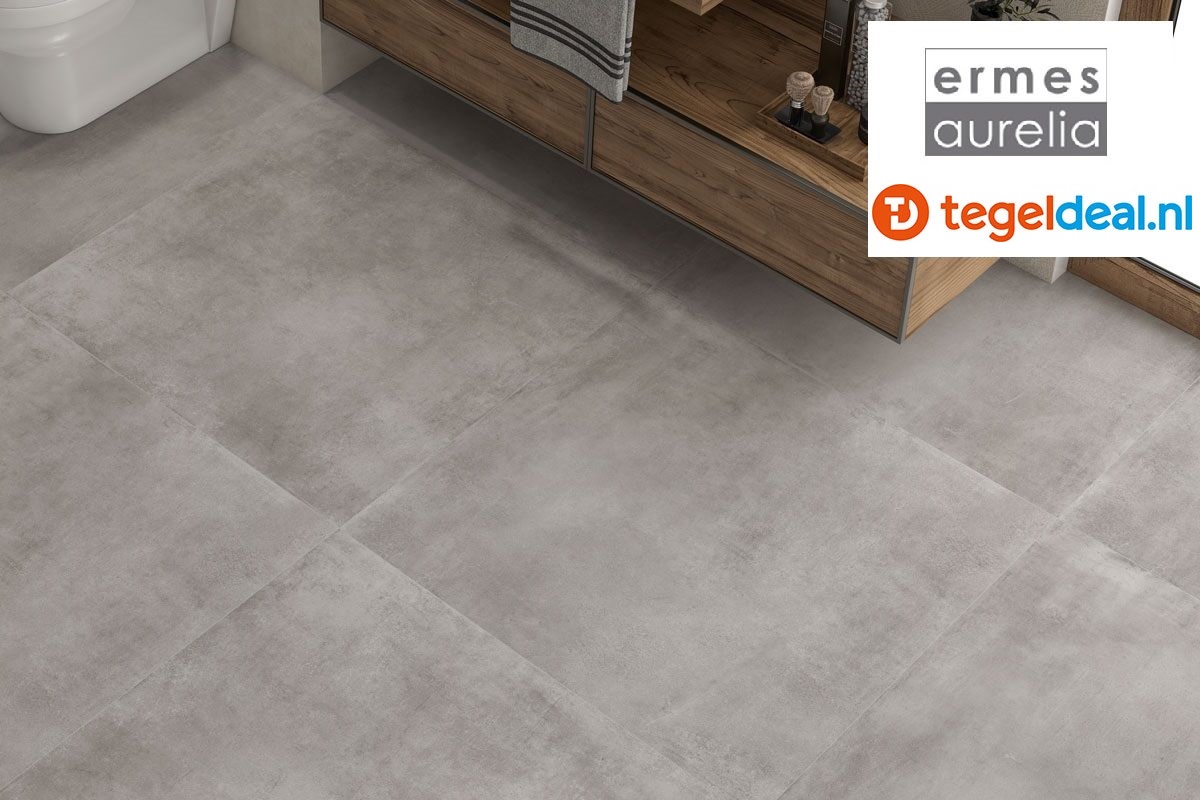 Ermes Aurelia, Domino Cenere, 40x80,2 cm, cementlook tegels