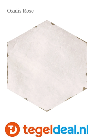 VLT en WDT Nanda Tiles, Capri OXALIS ROSE, 14x16 cm, hexagon VLT en WDT Nanda Tiles, Capri OXALIS ROSE, 14x16 cm, hexagon