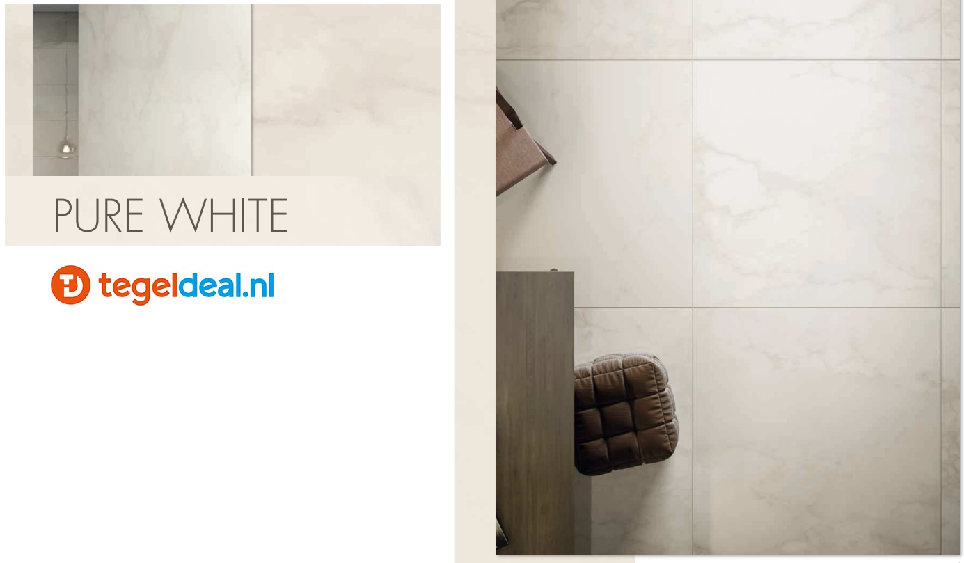 Supergres Purity of Marble, Pure White Lux, 60x120 cm, marmerlook tegels Supergres Purity of Marble, Pure White Lux, 60x120 cm, marmerlook tegels