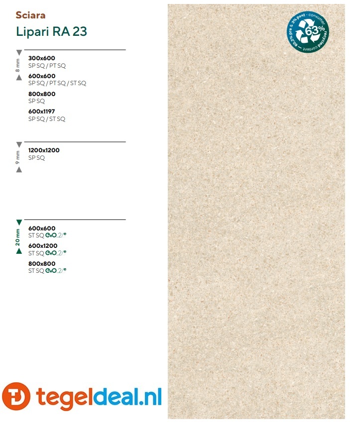 Mirage ReGea, Sciara, LIPARI RA23 Spazzolato A, 30x60 cm