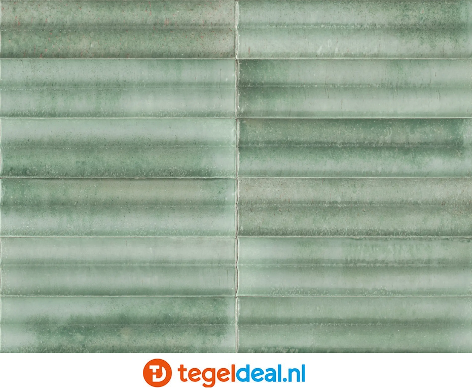 Marazzi Lume TURQUOISE, 6x24 cm Swing 3D MP98, wandtegels met reliëf