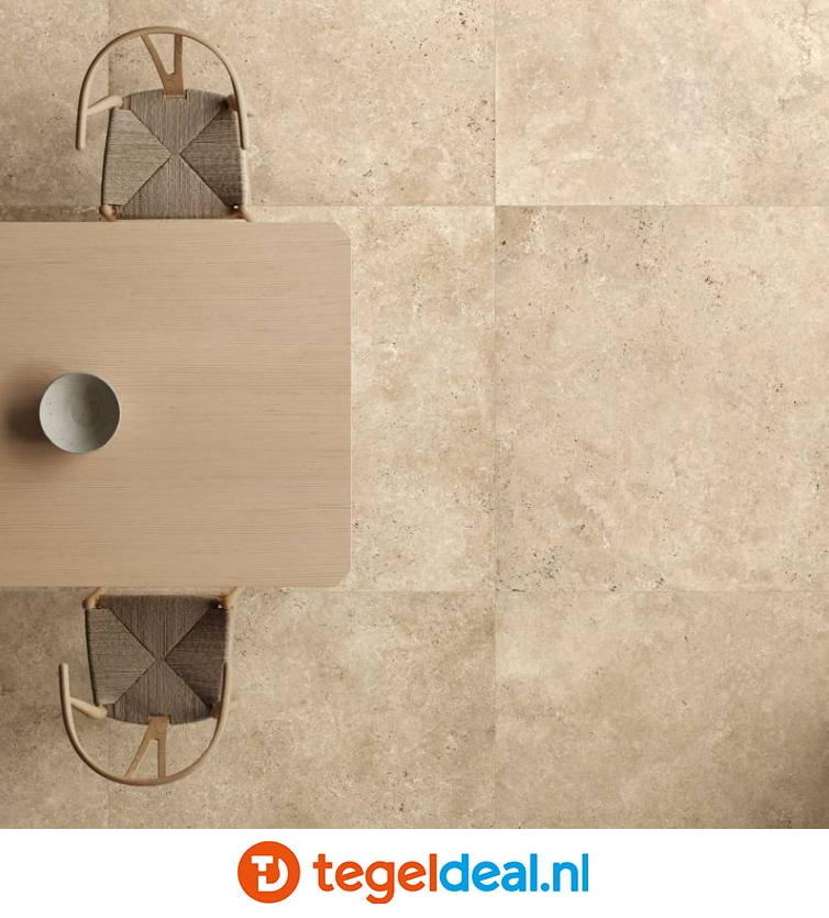 Supergres Astrum, BEIGE Cross Cut Naturale, 30x60 cm, travertin-look tegels 
