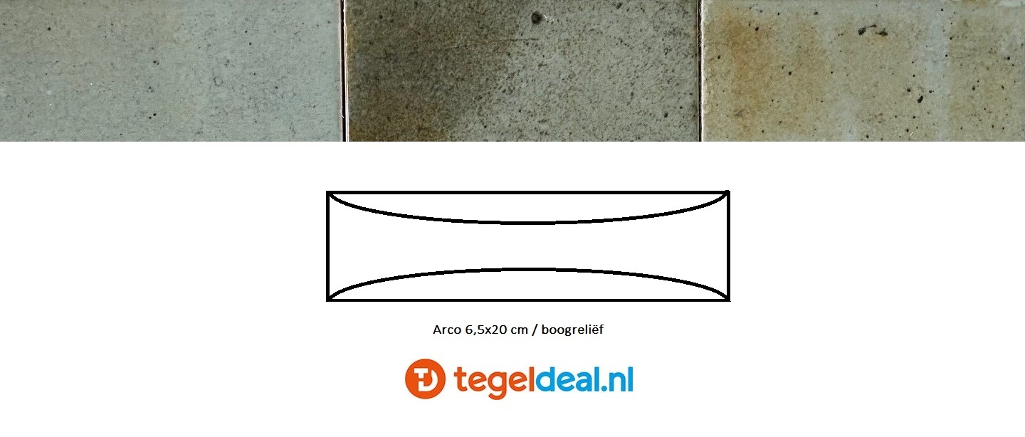 Equipe, Hanoi CELADON, Arco 6,5x20 cm, art. 30042, reliëf wandtegels 