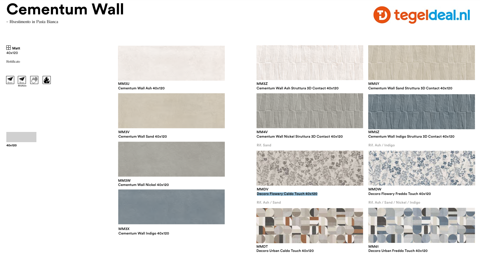 Marazzi Cementum ASH, 60x60 cm Nat., M9SU, cementlook tegels Marazzi Cementum ASH, 60x60 cm Nat., M9SU, cementlook tegels