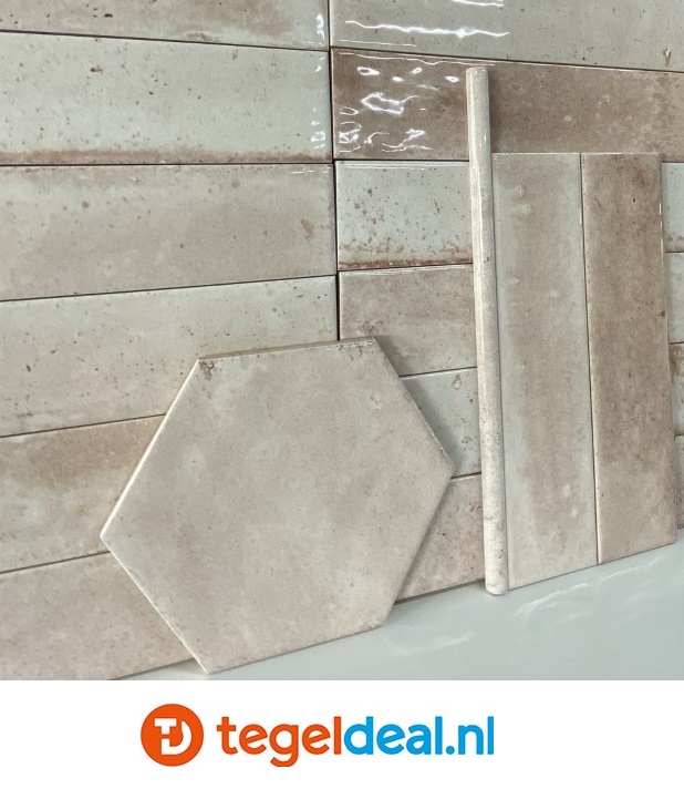 Ribesalbes Hope ROSE mat, 15x17,3 cm hexagon tegels Ribesalbes Hope ROSE mat, 15x17,3 cm hexagon tegels