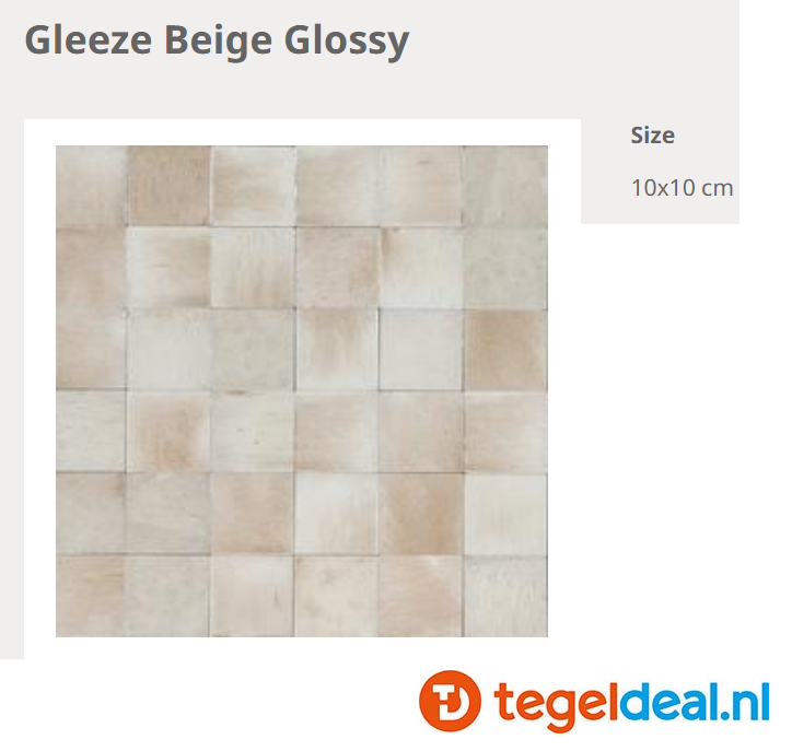 Ragno Gleeze BEIGE, 10x10 cm, R8GL, handvorm wandtegels 