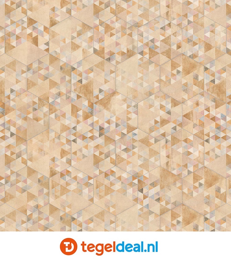 VLT Vives Laverton Hexagon, 23x26,6 cm terracotta-look, 6 uni kleuren en 2 decors 
