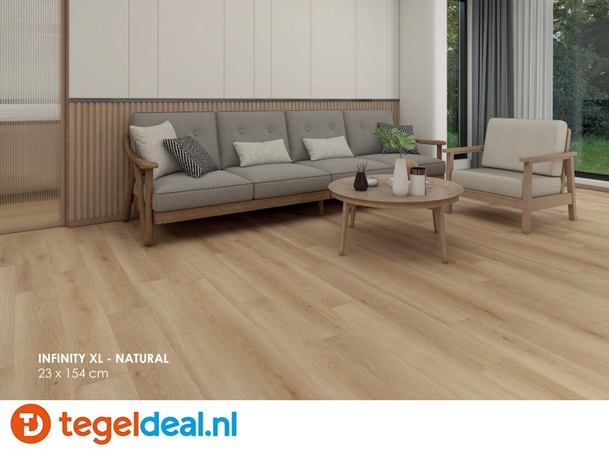 INFINITY XL NATURAL Plank, 23x154x0,6 cm, Rigid SPC Click Vloer    