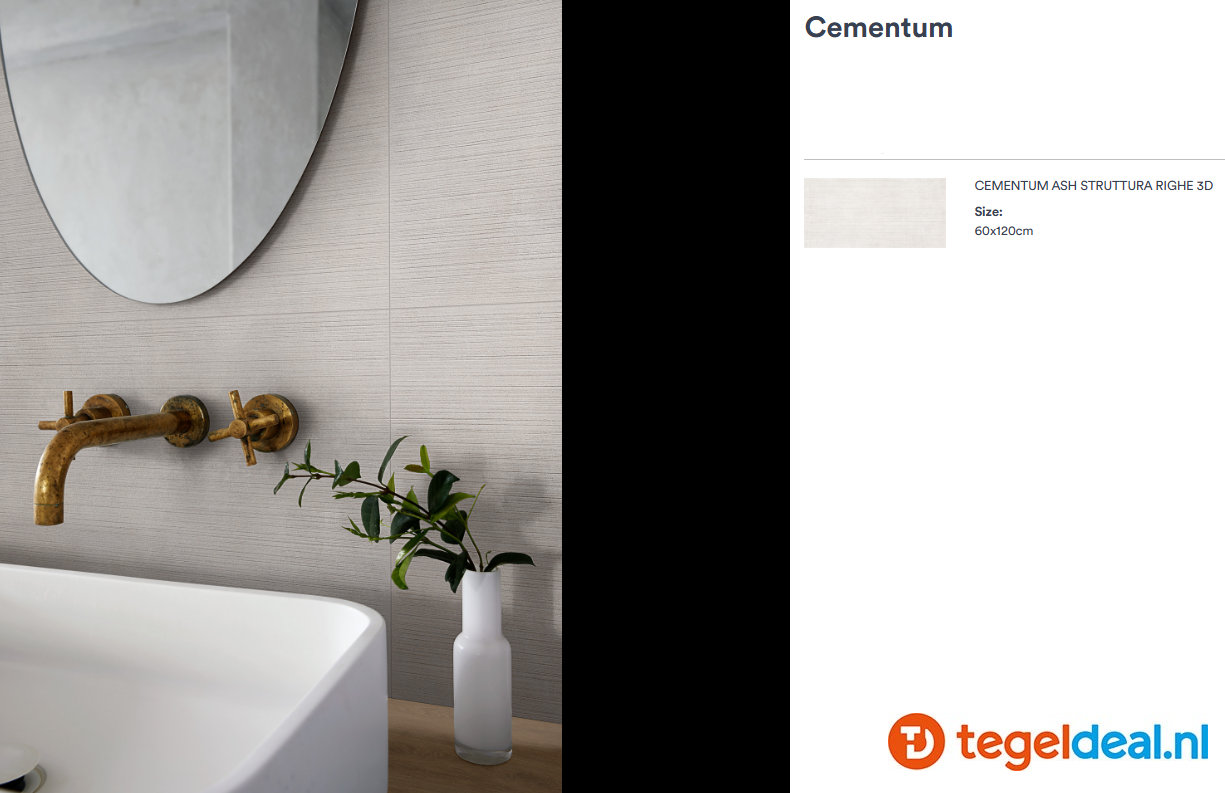 Marazzi Cementum ASH, 60x60 cm Nat., M9SU, cementlook tegels Marazzi Cementum ASH, 60x60 cm Nat., M9SU, cementlook tegels