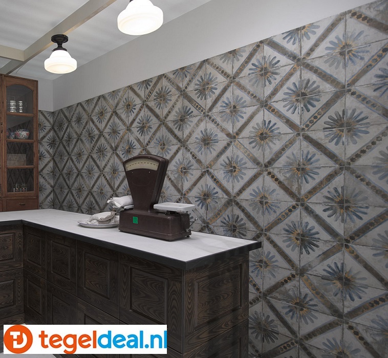 Peronda, Fs Marrakech Blue, 45x45 cm, vintage patroontegels