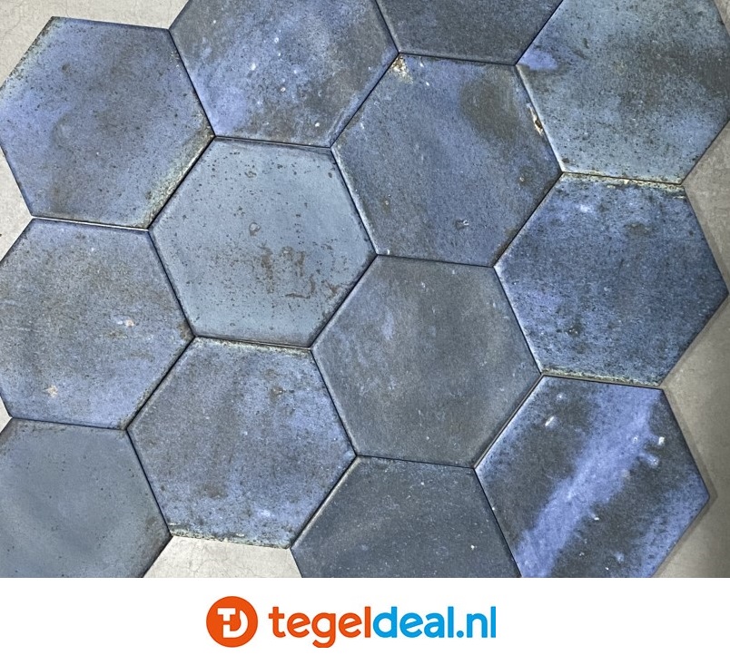 Ribesalbes Hope BLUE mat, 15x17,3 cm hexagon tegels